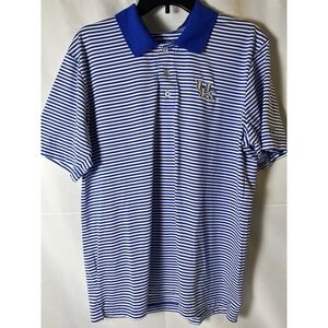 Russell Men LG University of Kentucky Blue‎ Wildcats White Stripe Golf Polo